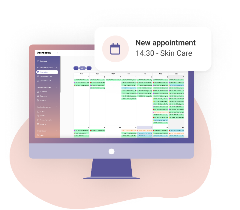 Online calendar and booking system for your salon